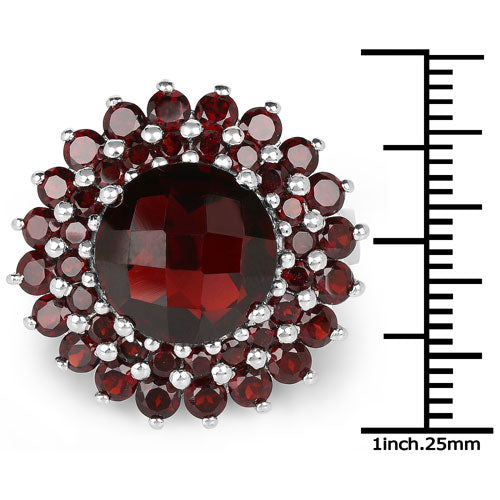 9.90 Carat Genuine Garnet .925 Sterling Silver Ring on sale at MyriadMart