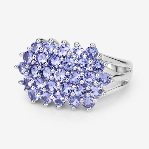 2.03 Carat Genuine Tanzanite .925 Sterling Silver Ring on sale at MyriadMart