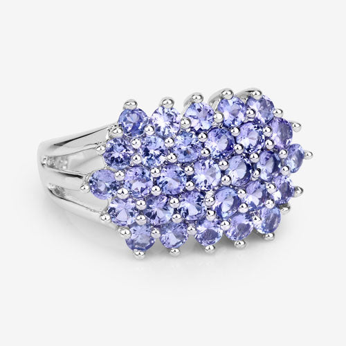 2.03 Carat Genuine Tanzanite .925 Sterling Silver Ring on sale at MyriadMart