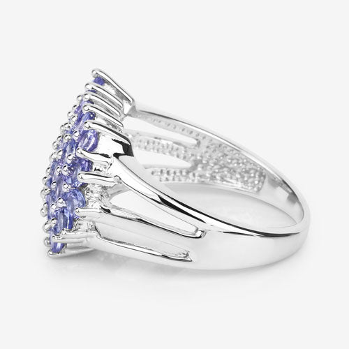 2.03 Carat Genuine Tanzanite .925 Sterling Silver Ring on sale at MyriadMart