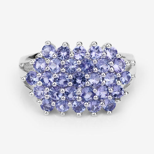 2.03 Carat Genuine Tanzanite .925 Sterling Silver Ring on sale at MyriadMart
