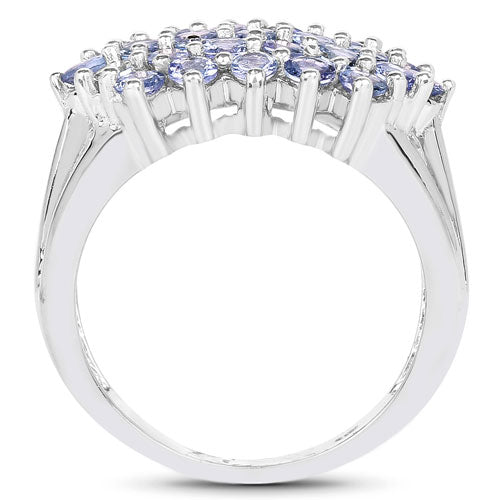 2.03 Carat Genuine Tanzanite .925 Sterling Silver Ring on sale at MyriadMart