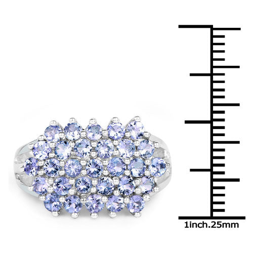 2.03 Carat Genuine Tanzanite .925 Sterling Silver Ring on sale at MyriadMart