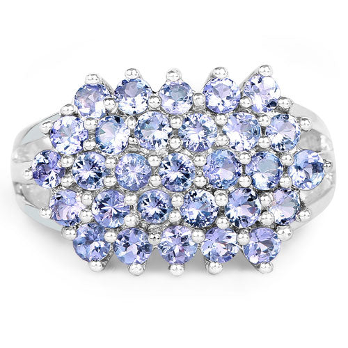 2.03 Carat Genuine Tanzanite .925 Sterling Silver Ring on sale at MyriadMart