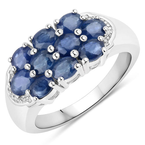 2.00 Carat Genuine Blue Sapphire .925 Sterling Silver Ring on sale at MyriadMart