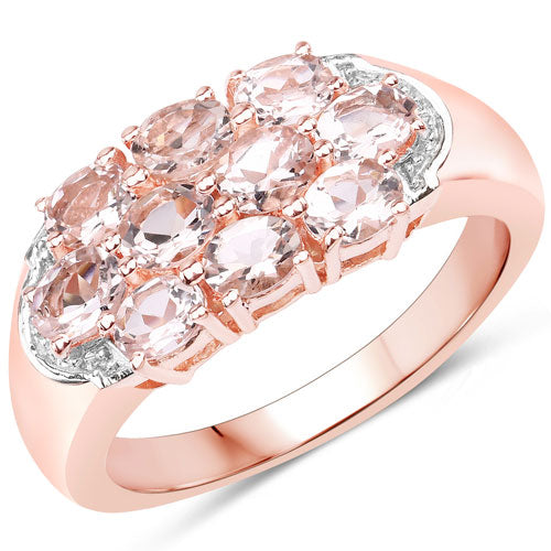 1.50 Carat Genuine Morganite .925 Sterling Silver Ring on sale at MyriadMart