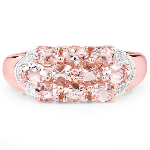 1.50 Carat Genuine Morganite .925 Sterling Silver Ring on sale at MyriadMart