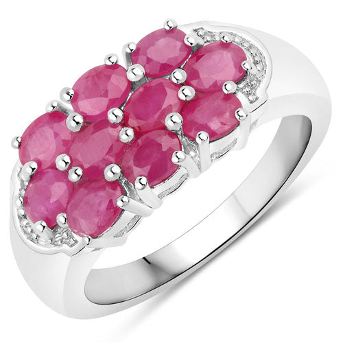 2.20 Carat Genuine Ruby .925 Sterling Silver Ring on sale at MyriadMart