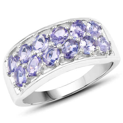 2.04 Carat Genuine Tanzanite .925 Sterling Silver Ring on sale at MyriadMart