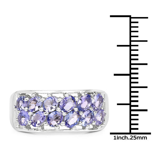 2.04 Carat Genuine Tanzanite .925 Sterling Silver Ring on sale at MyriadMart