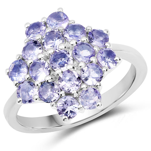 1.70 Carat Genuine Tanzanite .925 Sterling Silver Ring on sale at MyriadMart