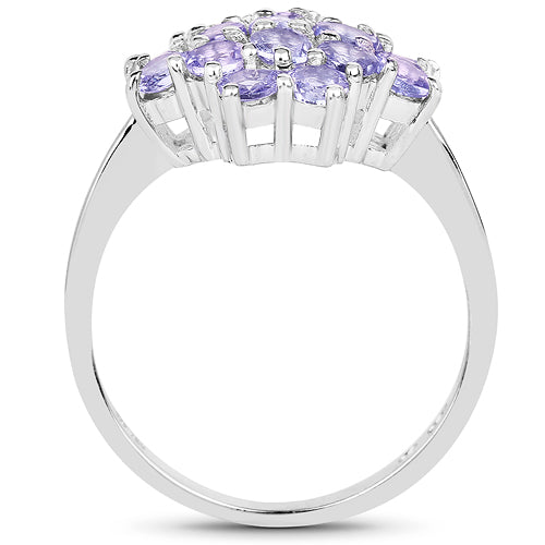 1.70 Carat Genuine Tanzanite .925 Sterling Silver Ring on sale at MyriadMart