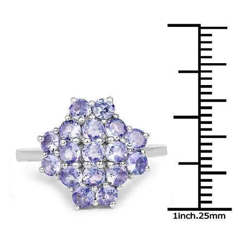1.70 Carat Genuine Tanzanite .925 Sterling Silver Ring on sale at MyriadMart