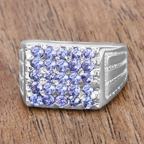 1.75 Carat Genuine Tanzanite .925 Sterling Silver Ring on sale at MyriadMart