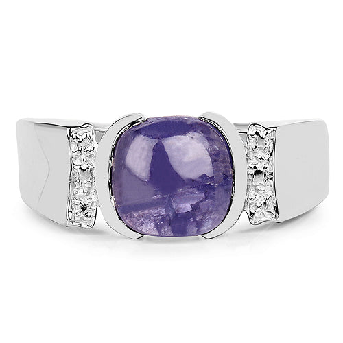 2.80 Carat Genuine Tanzanite .925 Sterling Silver Ring on sale at MyriadMart