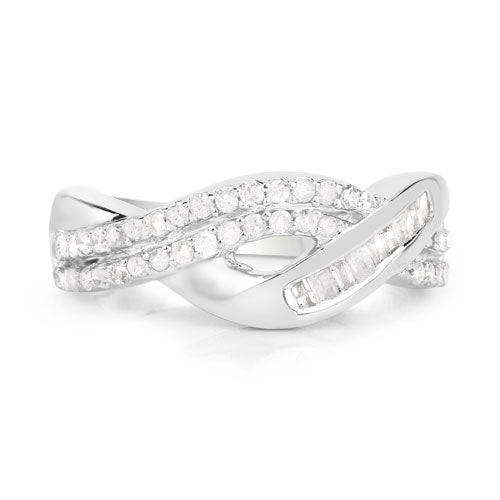 0.47 Carat Genuine White Diamond .925 Sterling Silver Ring on sale at MyriadMart