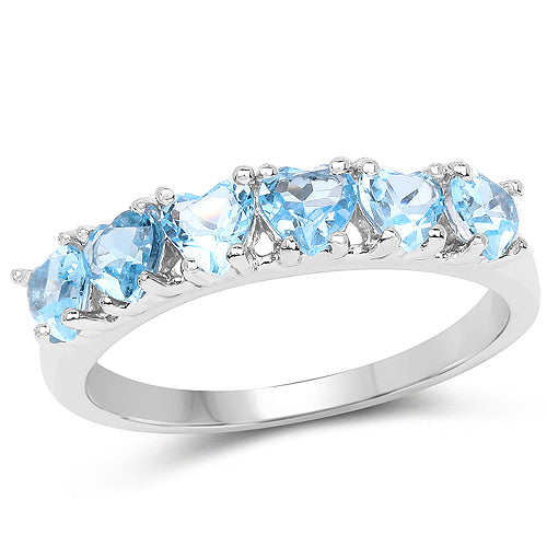 1.68 Carat Genuine Swiss Blue Topaz .925 Sterling Silver Ring on sale at MyriadMart