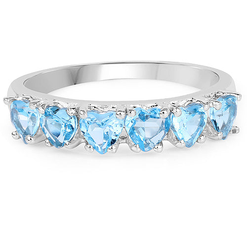 1.68 Carat Genuine Swiss Blue Topaz .925 Sterling Silver Ring on sale at MyriadMart