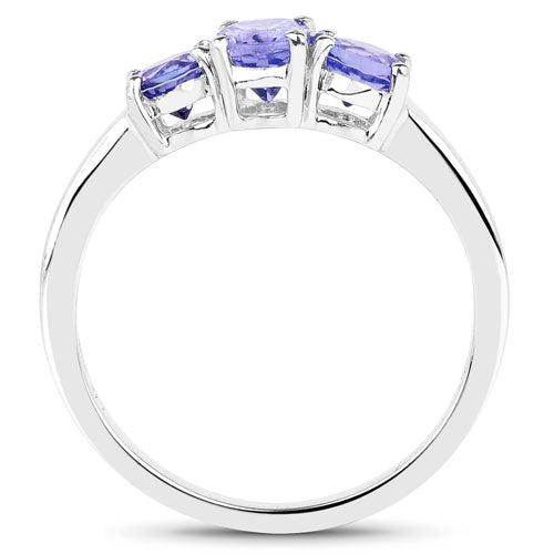 0.90 Carat Genuine Tanzanite .925 Sterling Silver Ring on sale at MyriadMart