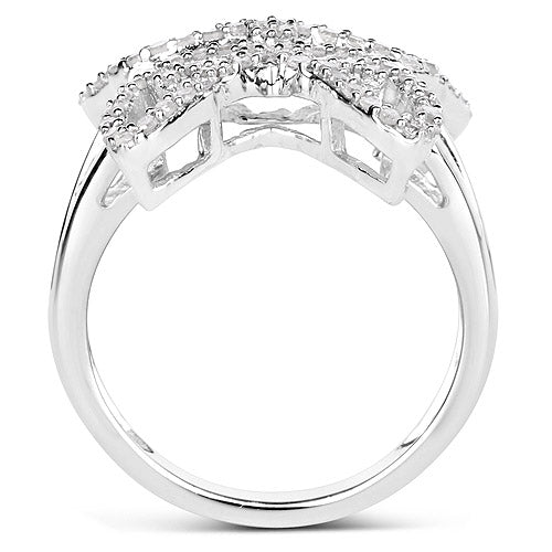 0.58 Carat Genuine White Diamond .925 Sterling Silver Ring on sale at MyriadMart