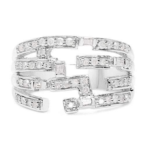 0.60 Carat Genuine White Diamond .925 Sterling Silver Ring on sale at MyriadMart