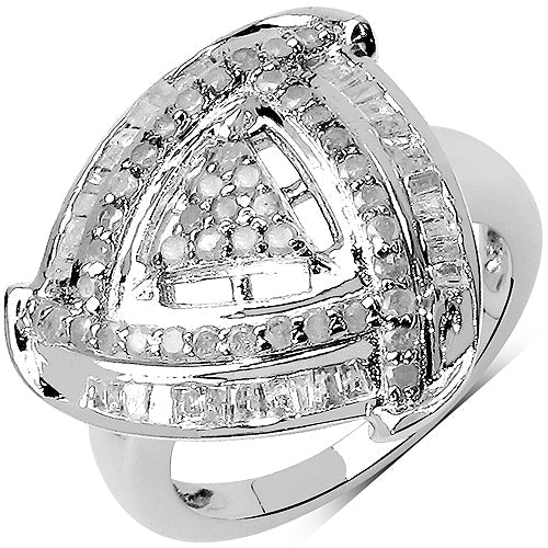 1.23 Carat Genuine White Diamond .925 Sterling Silver Ring on sale at MyriadMart