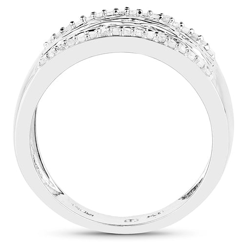 0.41 Carat Genuine White Diamond .925 Sterling Silver Ring on sale at MyriadMart