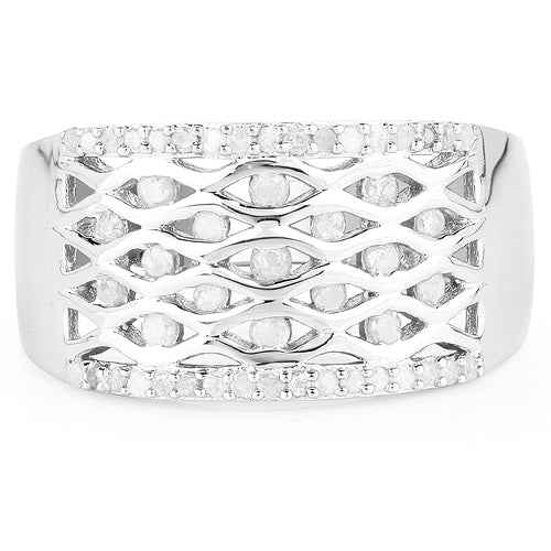 0.41 Carat Genuine White Diamond .925 Sterling Silver Ring on sale at MyriadMart