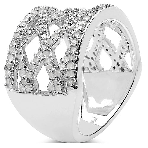 0.92 Carat Genuine White Diamond .925 Sterling Silver Ring on sale at MyriadMart