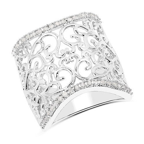 0.25 Carat Genuine White Diamond .925 Sterling Silver Ring on sale at MyriadMart