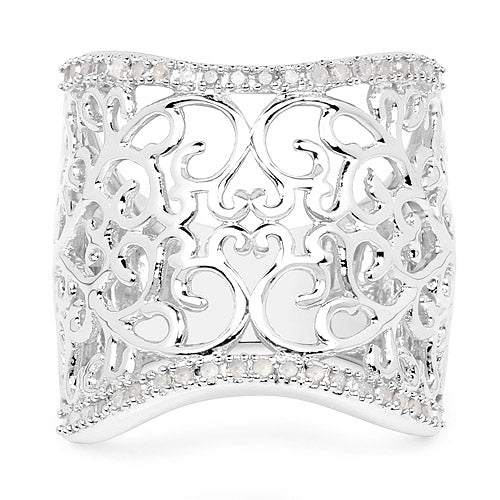 0.25 Carat Genuine White Diamond .925 Sterling Silver Ring on sale at MyriadMart
