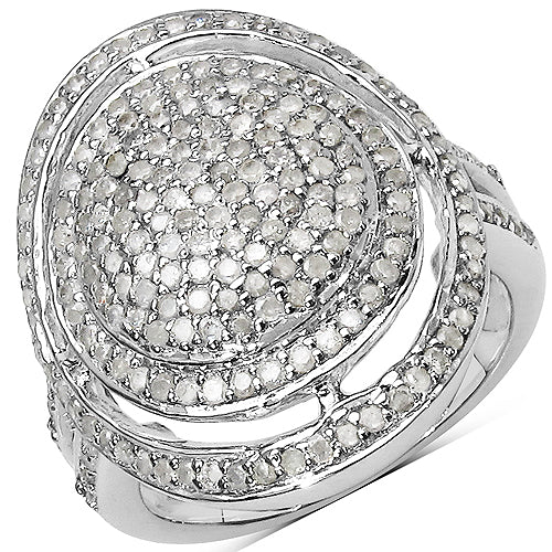 1.13 Carat Genuine White Diamond .925 Sterling Silver Ring on sale at MyriadMart
