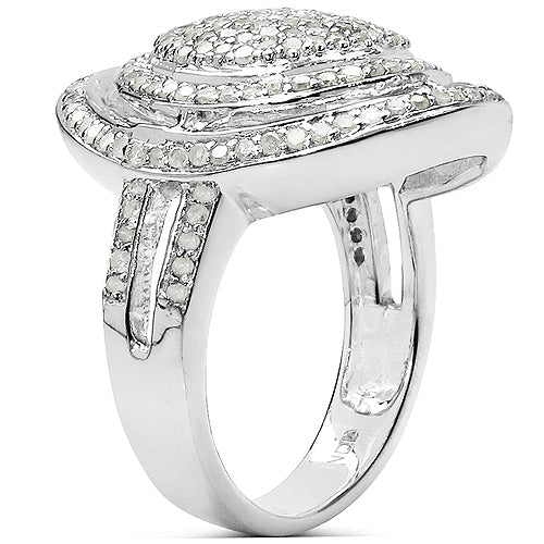 1.13 Carat Genuine White Diamond .925 Sterling Silver Ring on sale at MyriadMart