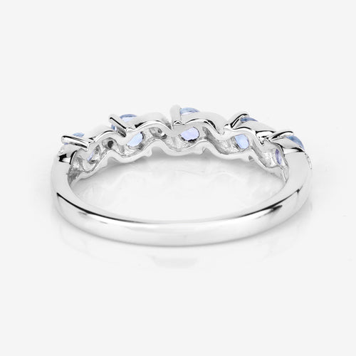 0.54 Carat Genuine Aquamarine and White Topaz .925 Sterling Silver Ring on sale at MyriadMart