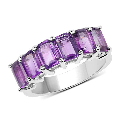 3.30 Carat Genuine Amethyst .925 Sterling Silver Ring on sale at MyriadMart