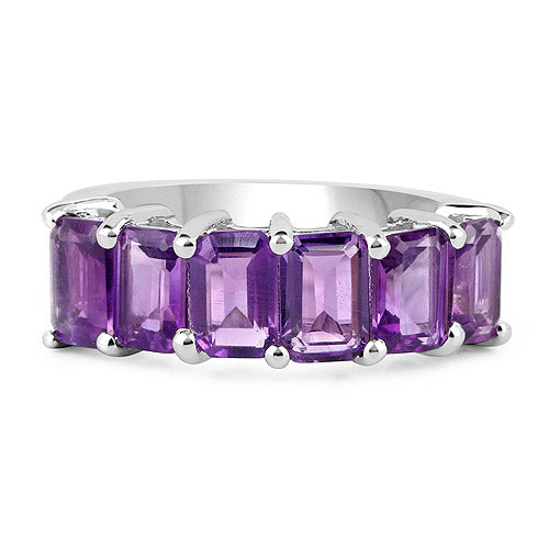 3.30 Carat Genuine Amethyst .925 Sterling Silver Ring on sale at MyriadMart