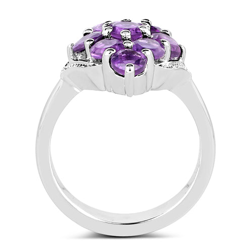 2.16 Carat Genuine Amethyst .925 Sterling Silver Ring on sale at MyriadMart