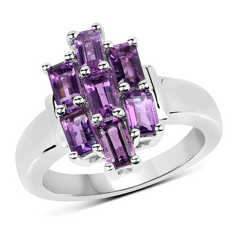 2.80 Carat Genuine Amethyst .925 Sterling Silver Ring on sale at MyriadMart