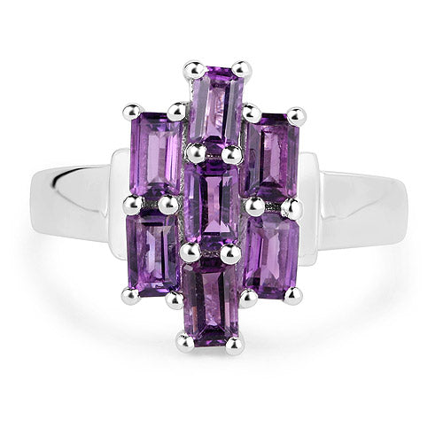 2.80 Carat Genuine Amethyst .925 Sterling Silver Ring on sale at MyriadMart