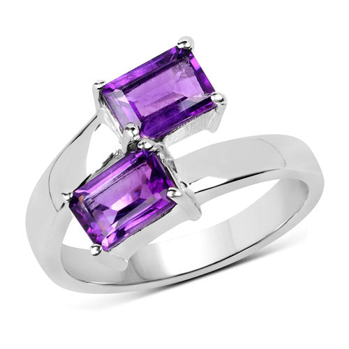 1.90 Carat Genuine Amethyst .925 Sterling Silver Ring on sale at MyriadMart
