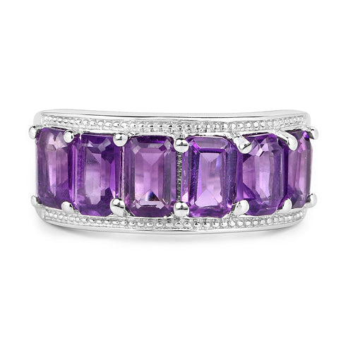 3.30 Carat Genuine Amethyst .925 Sterling Silver Ring on sale at MyriadMart