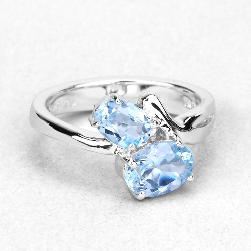 2.55 Carat Genuine Blue Topaz .925 Sterling Silver Ring on sale at MyriadMart