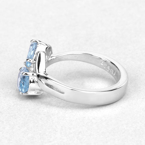 2.55 Carat Genuine Blue Topaz .925 Sterling Silver Ring on sale at MyriadMart