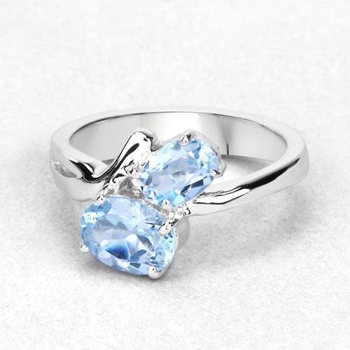 2.55 Carat Genuine Blue Topaz .925 Sterling Silver Ring on sale at MyriadMart