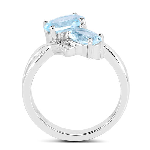 2.55 Carat Genuine Blue Topaz .925 Sterling Silver Ring on sale at MyriadMart