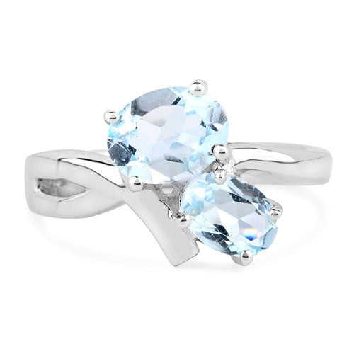 2.55 Carat Genuine Blue Topaz .925 Sterling Silver Ring on sale at MyriadMart