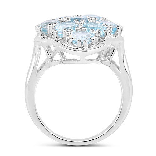 5.40 Carat Genuine Blue Topaz .925 Sterling Silver Ring on sale at MyriadMart