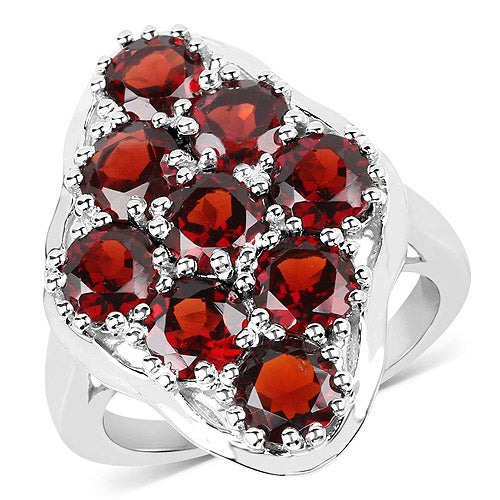 5.22 Carat Genuine Garnet .925 Sterling Silver Ring on sale at MyriadMart