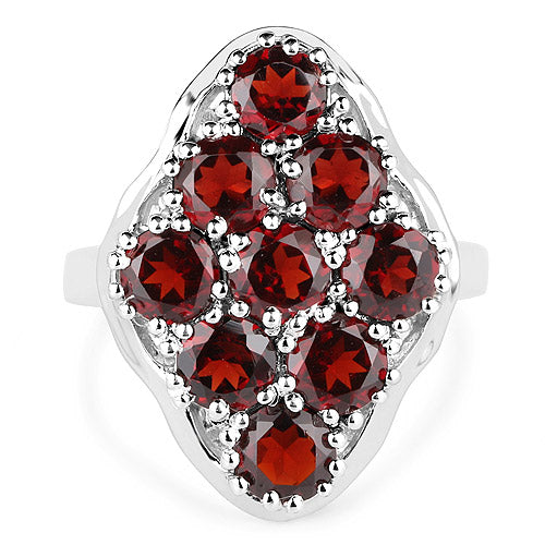 5.22 Carat Genuine Garnet .925 Sterling Silver Ring on sale at MyriadMart