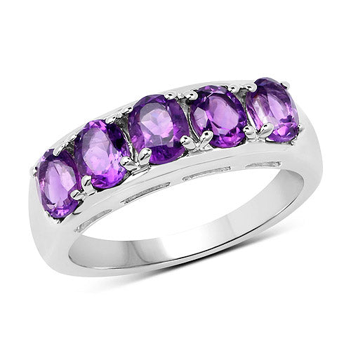 1.70 Carat Genuine Amethyst .925 Sterling Silver Ring on sale at MyriadMart